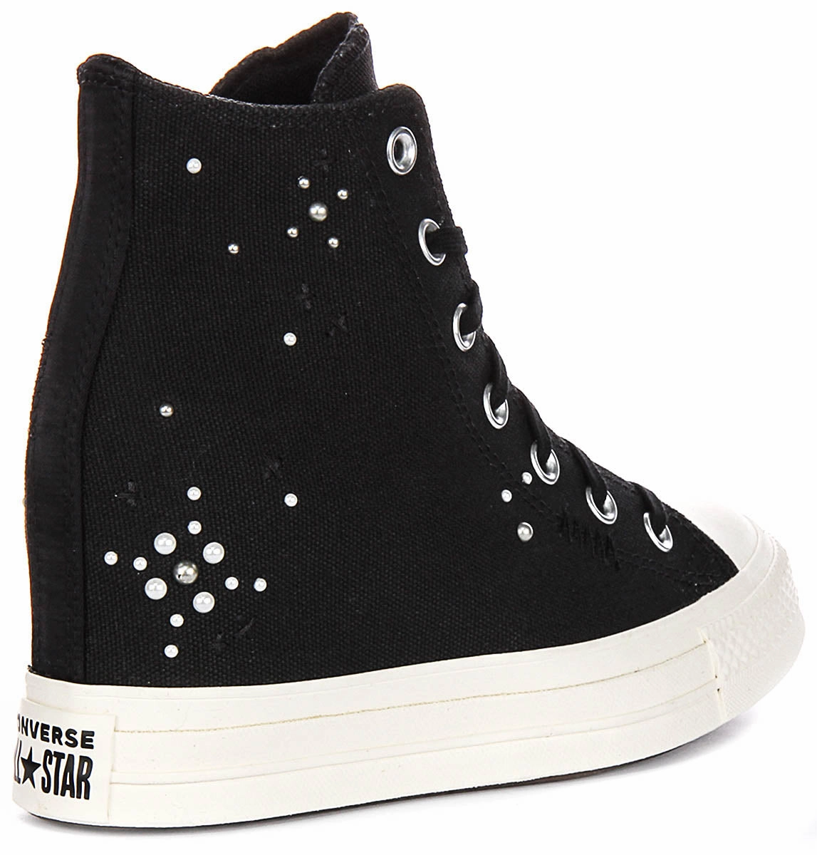 Converse All Star Wedge A12514C In Black White Shoes Converse