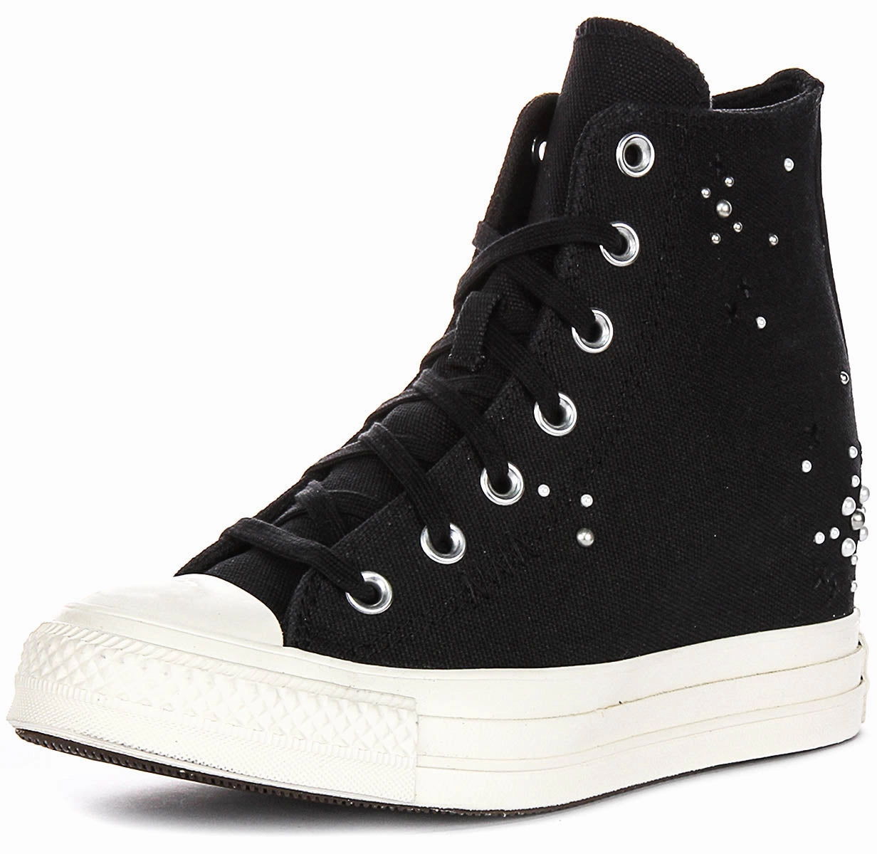 Converse All Star Wedge A12514C In Black White Shoes Converse