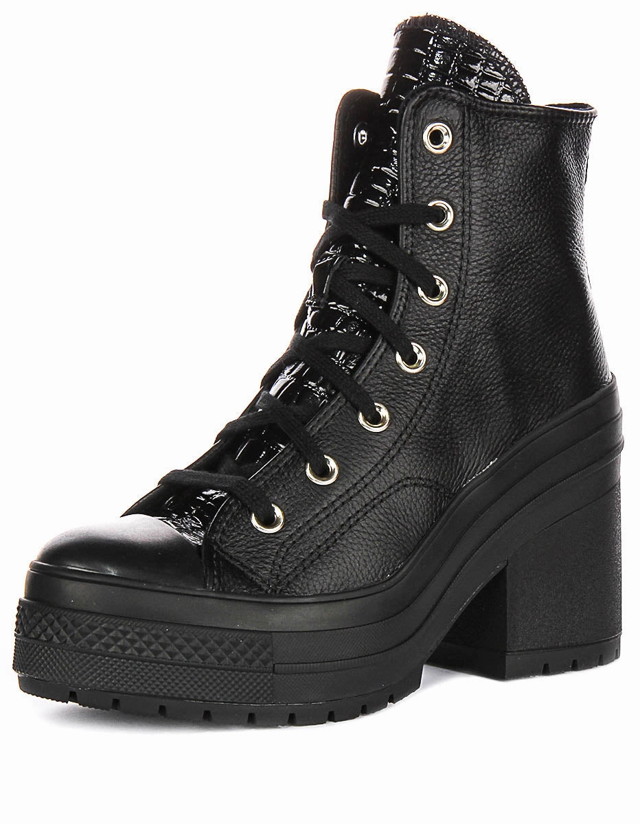 Converse Chuck 70 De Luxe Heel A12346C In Black Moc Croc Shoes Converse