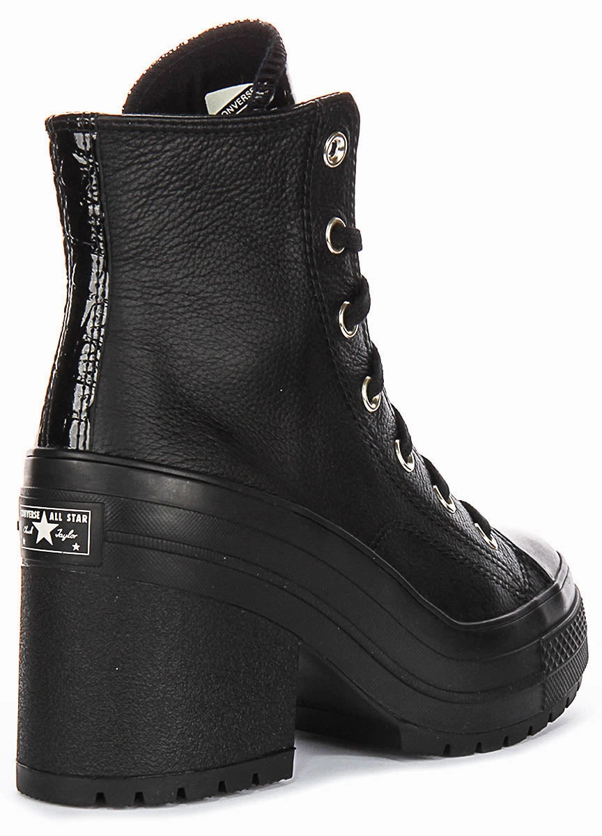 Converse Chuck 70 De Luxe Heel A12346C In Black Moc Croc Shoes Converse