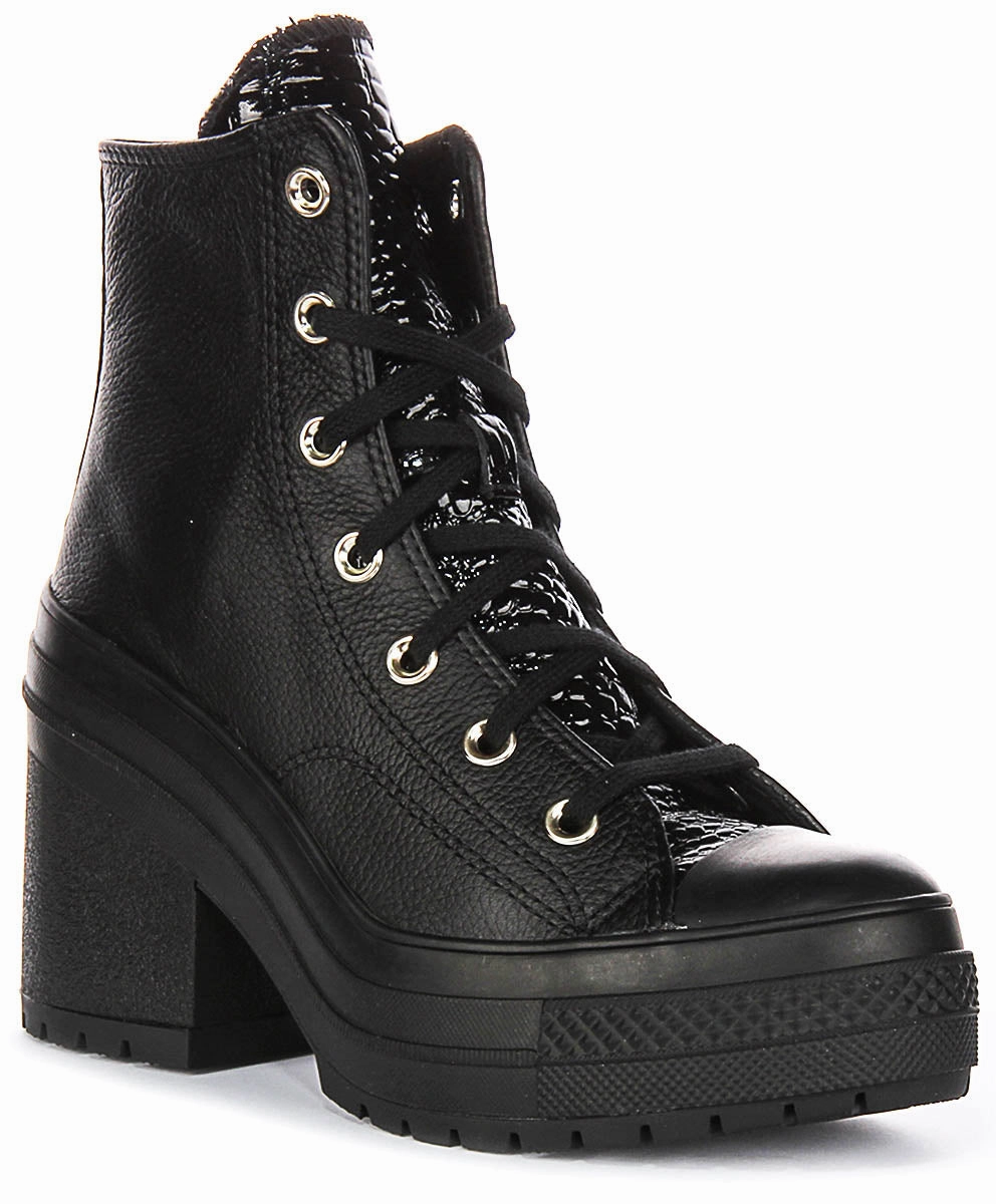 Converse Chuck 70 De Luxe Heel A12346C In Black Moc Croc Shoes Converse