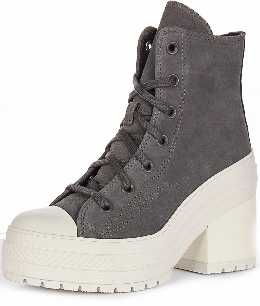 Converse Chuck 70s De Luxe Heel A12327C In Grey Suede Shoes Converse