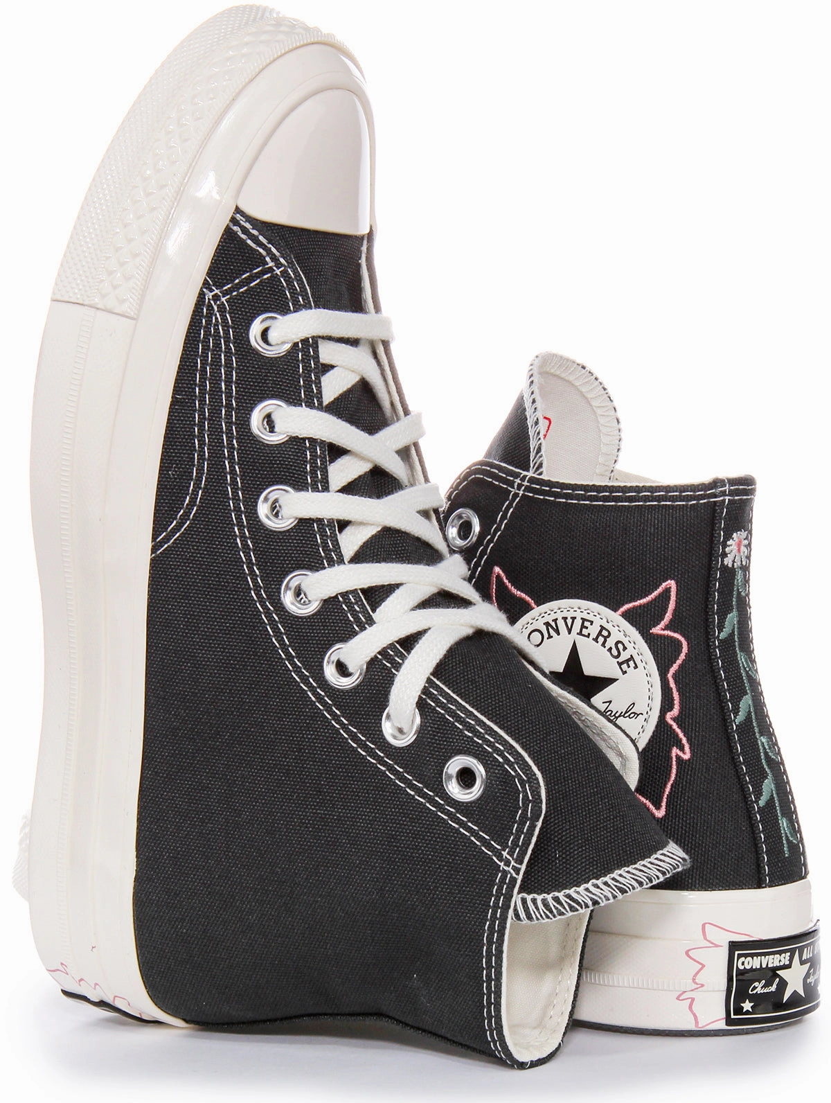 Converse Chuck 70s Hi A07108C In Black White Flower Shoes Converse
