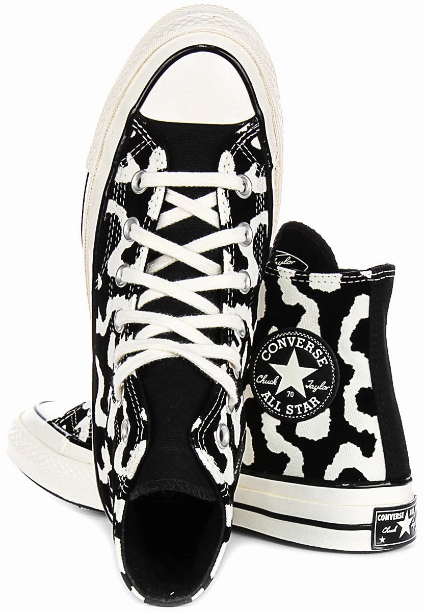 Converse Chuck 70s Hi A12350C In Black White Remix Leopard Shoes Converse