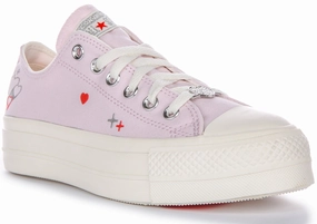 Converse Chuck Taylor Lift Low A09115C In Lilac | Hearts Shoes Converse