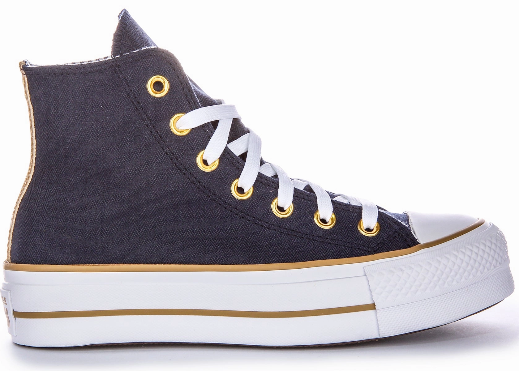 Converse CT All Star Lift Hi A08860C In Navy Herringbone Shoes Converse