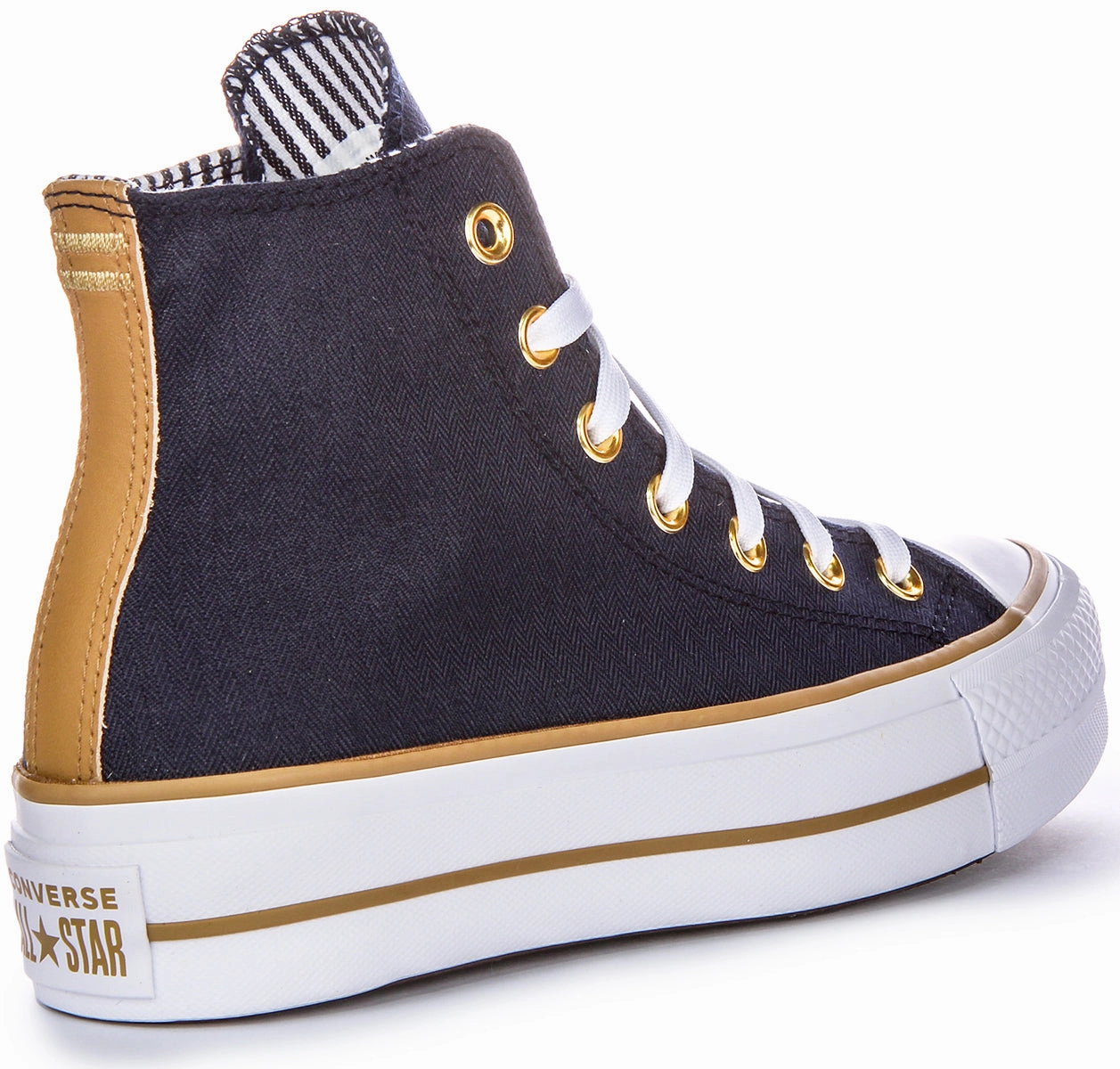 Converse CT All Star Lift Hi A08860C In Navy Herringbone Shoes Converse