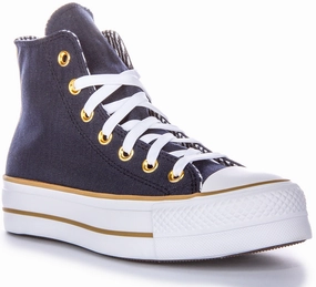 Converse CT All Star Lift Hi A08860C In Navy Herringbone Shoes Converse