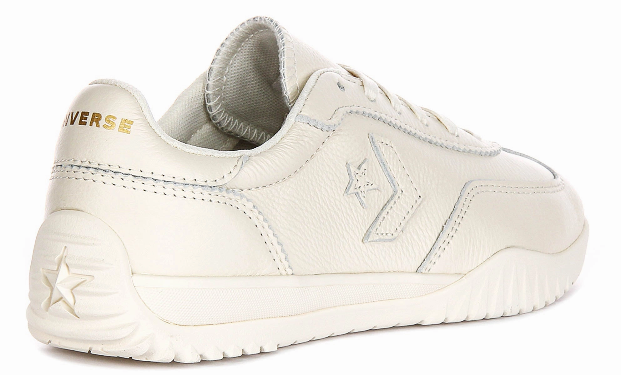 Converse Run Star Trainers A12778C In Cream Leather Shoes Converse