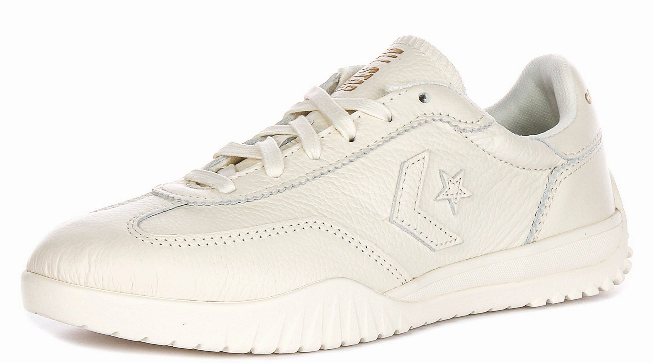 Converse Run Star Trainers A12778C In Cream Leather Shoes Converse