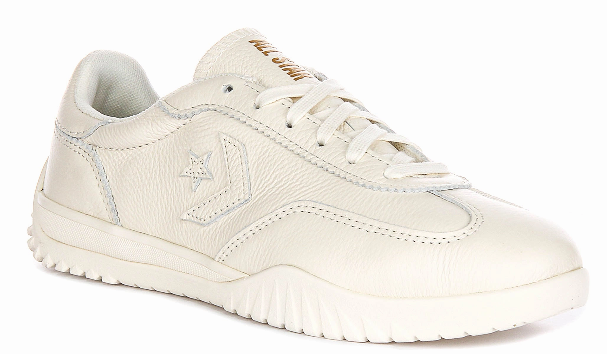 Converse Run Star Trainers A12778C In Cream Leather Shoes Converse