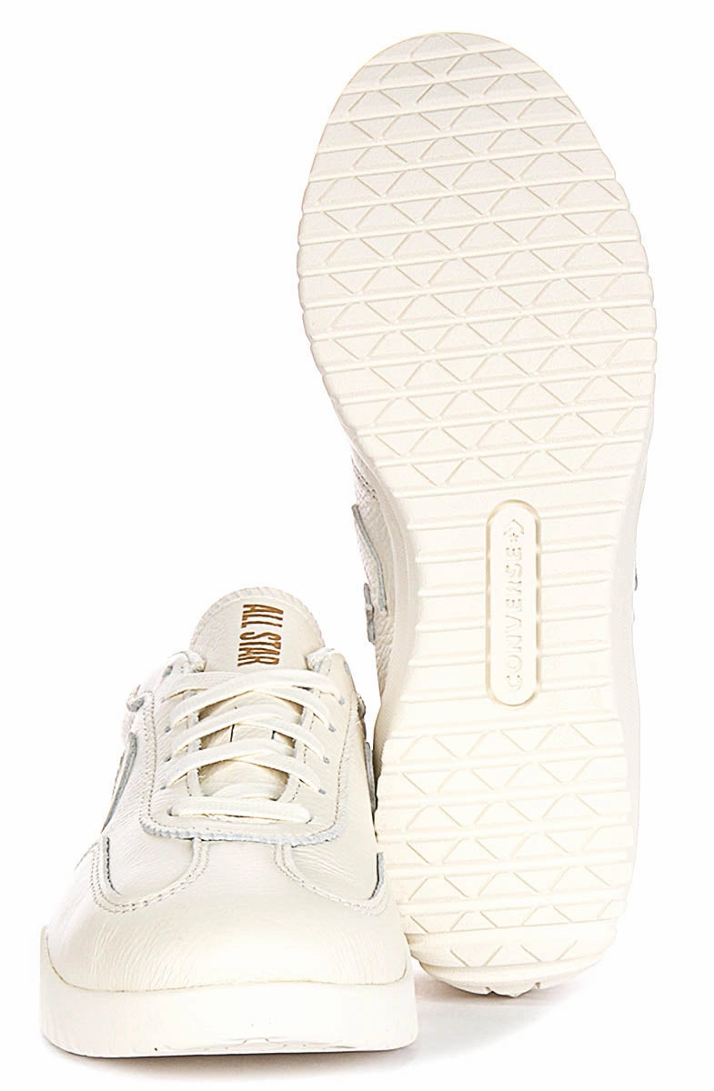Converse Run Star Trainers A12778C In Cream Leather Shoes Converse