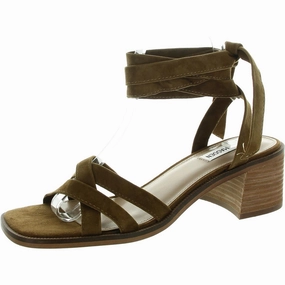Cory Womens Strappy Suede Block Heel