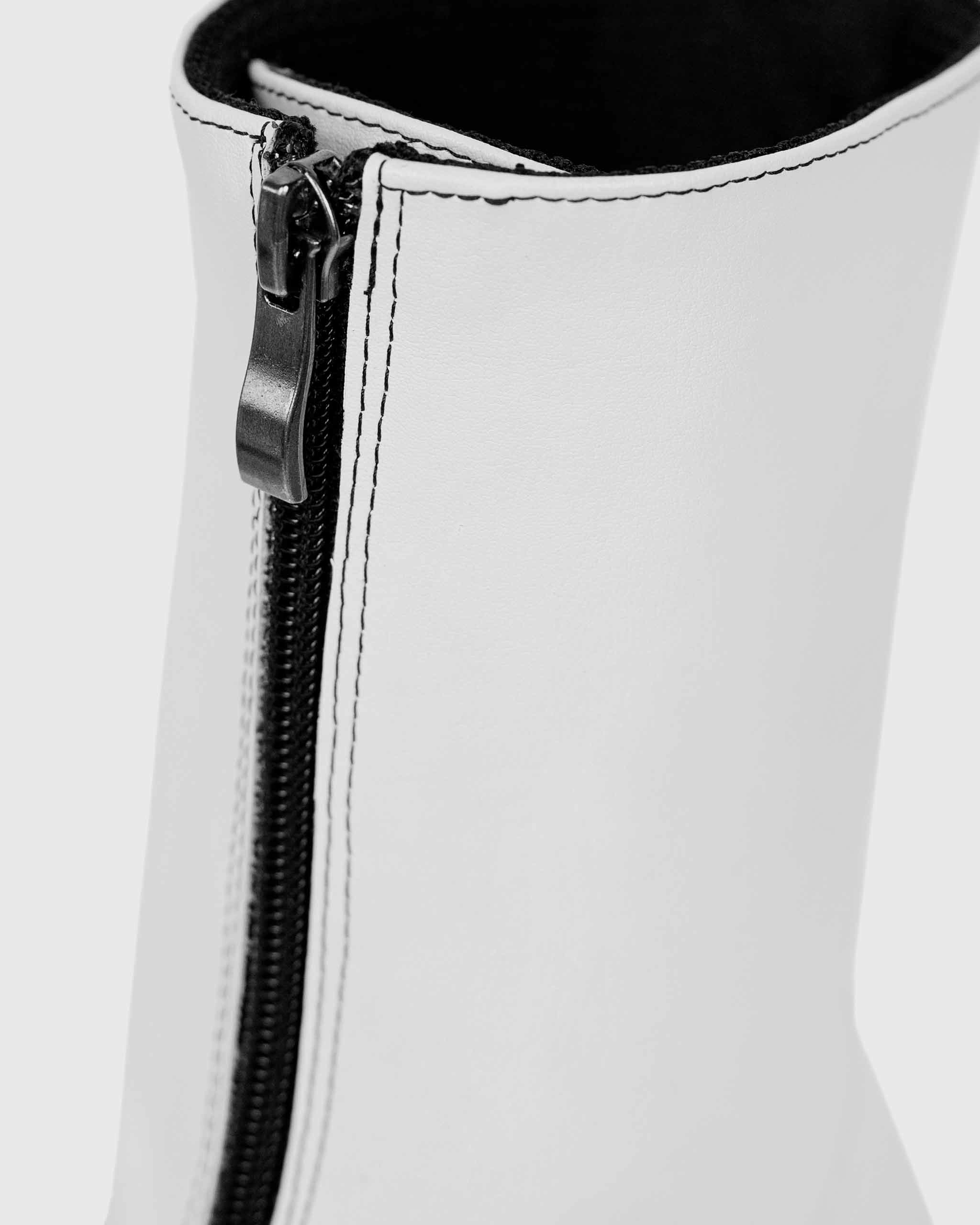 Cyber Desserto Cactus Leather Vegan Ankle Boots | White