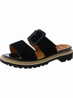 Dalbir Womens Suede Adjustable Slide Sandals