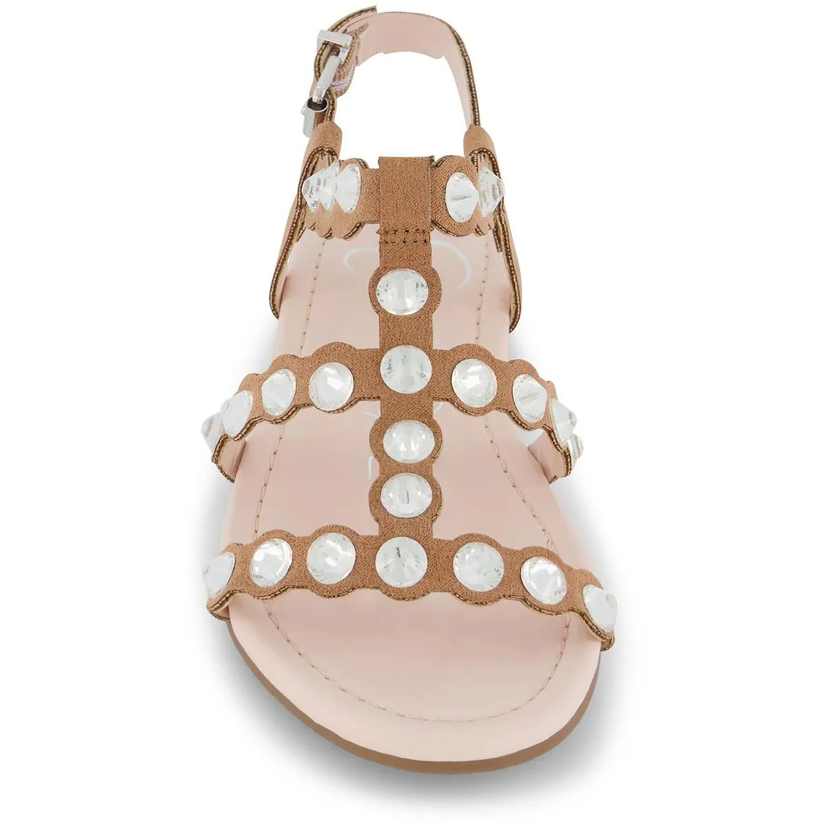 Dana Scallop Girls Studded Rhinestone Slingback Sandals