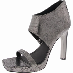 Dava High Womens Leather Metallic Heels