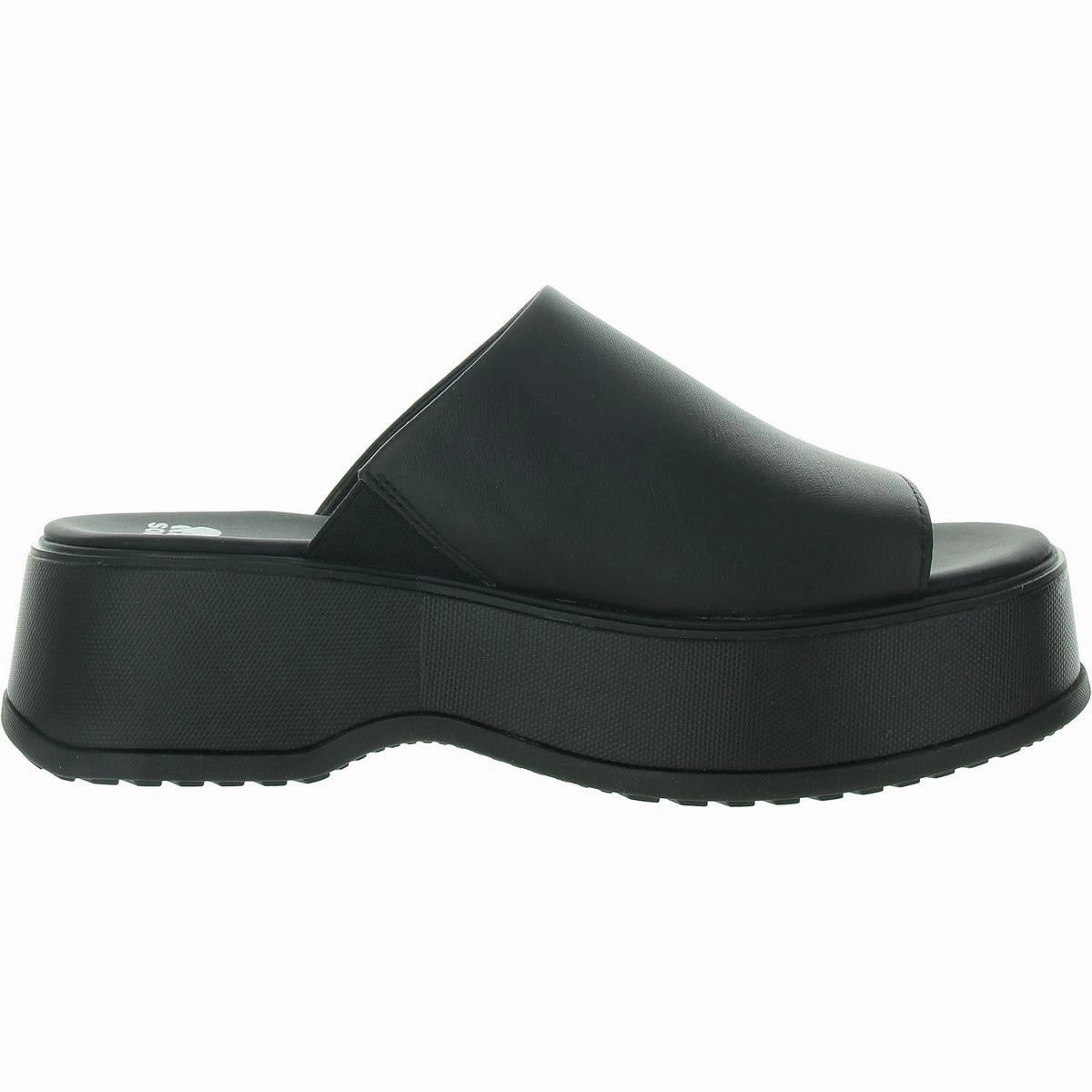 DAYSPRING Womens Ankle Strap Faux Leather Flatform Sandals
