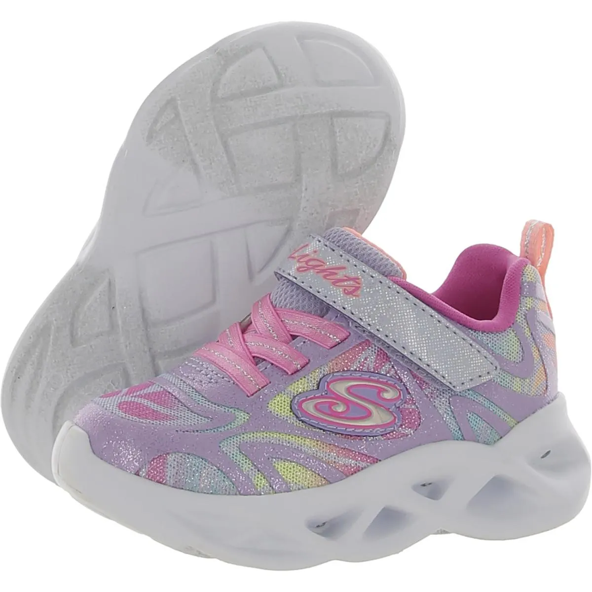Dazzle Flash Girls Glitter Slip On Light-Up Shoes