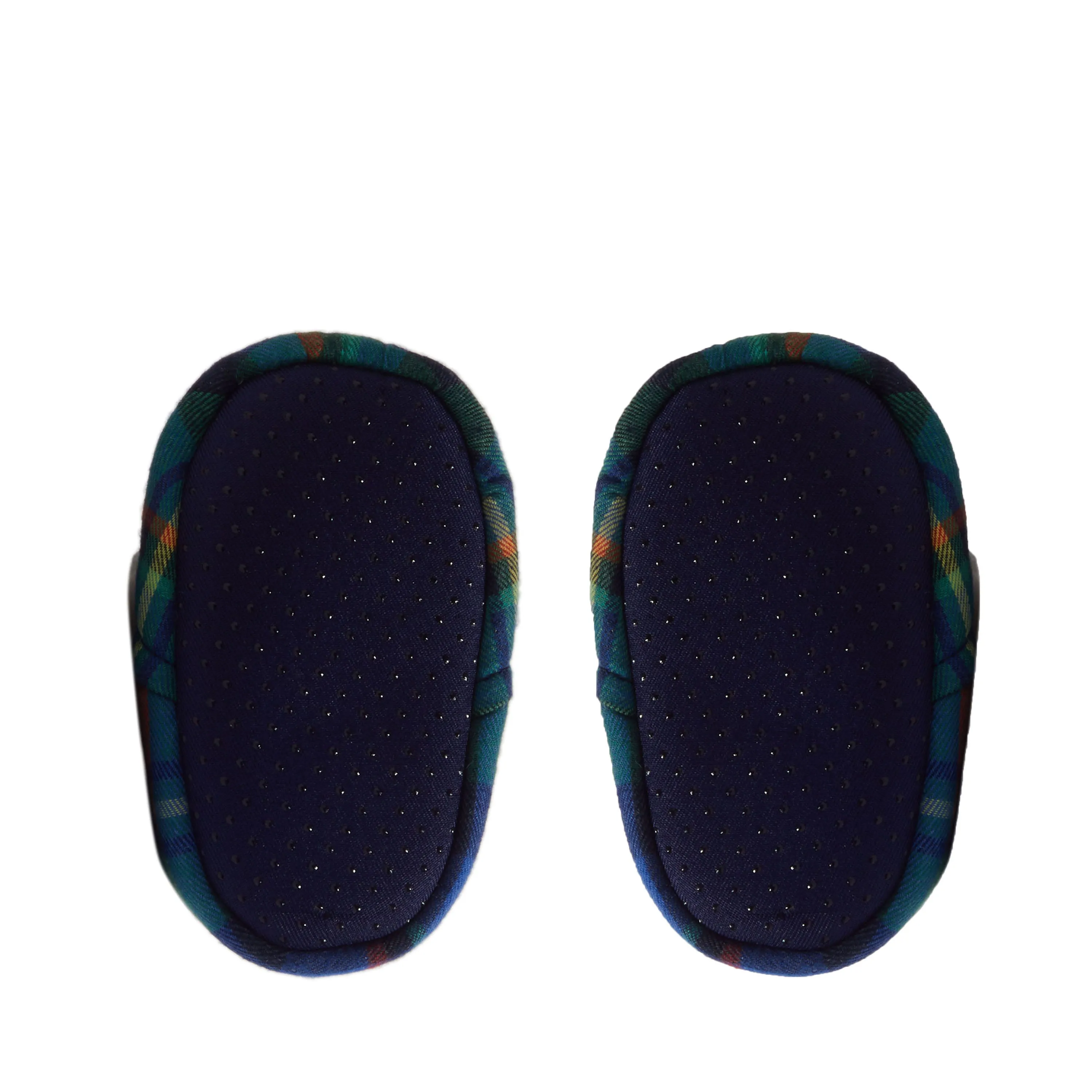 Dearfoams Kids Baby Bear Plaid Closed Back Slipper