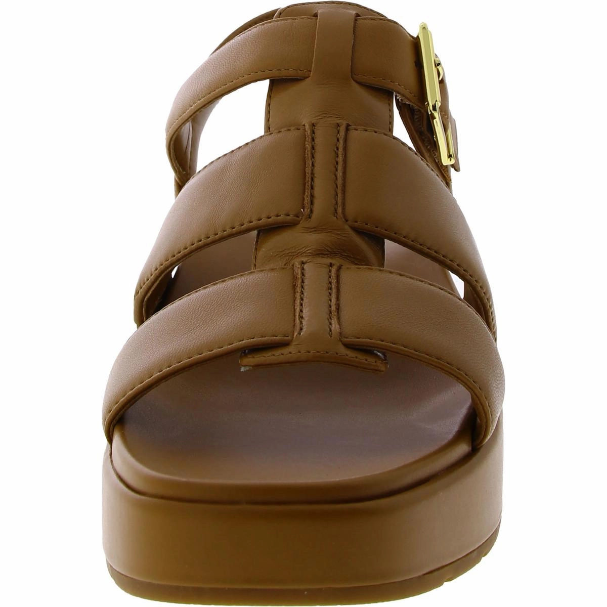 Delano Womens Leather Strappy Wedge Sandals