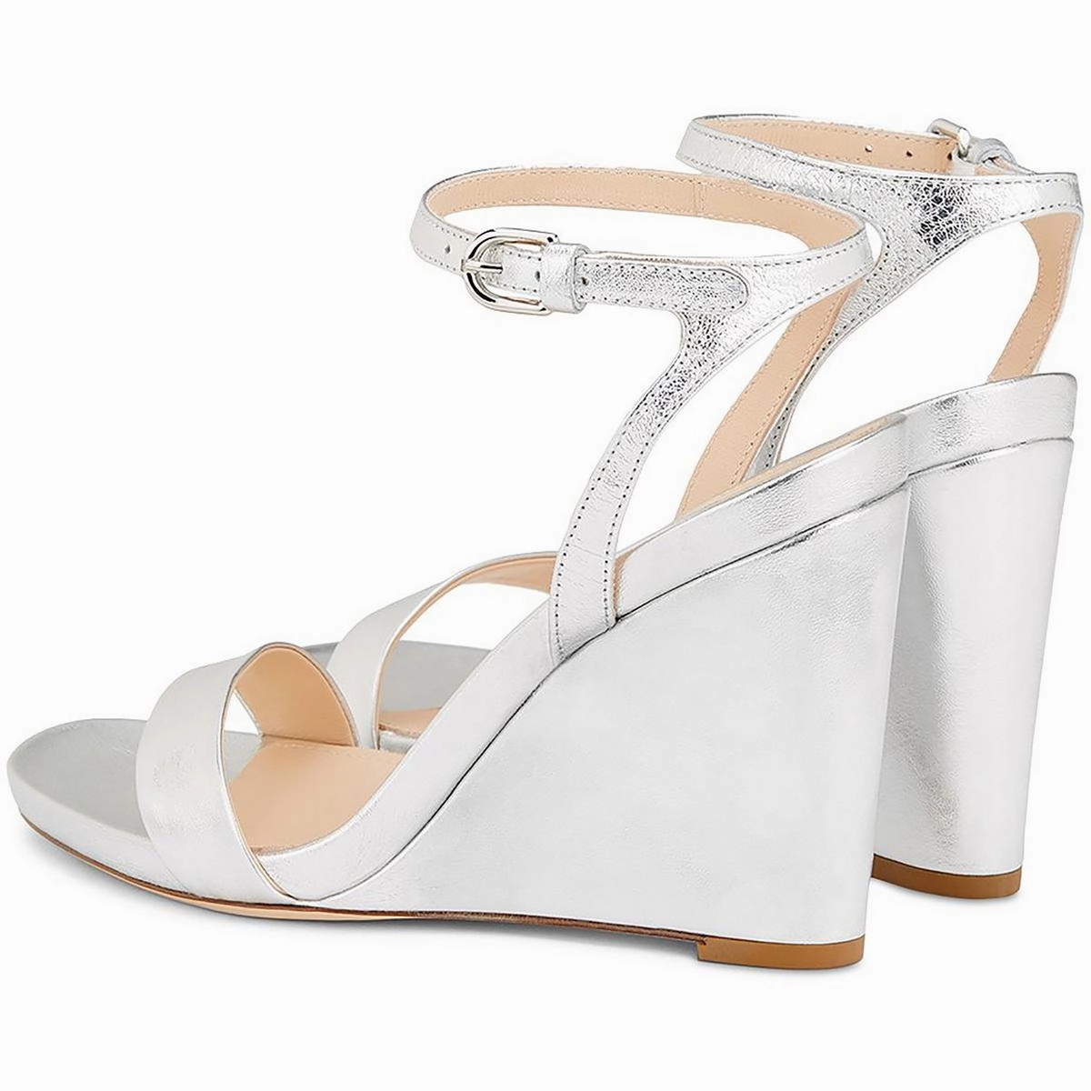 Demi Womens Leather Slip On Wedge Heels