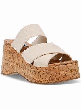 Deo Womens Cork Slip On Platform Sandals