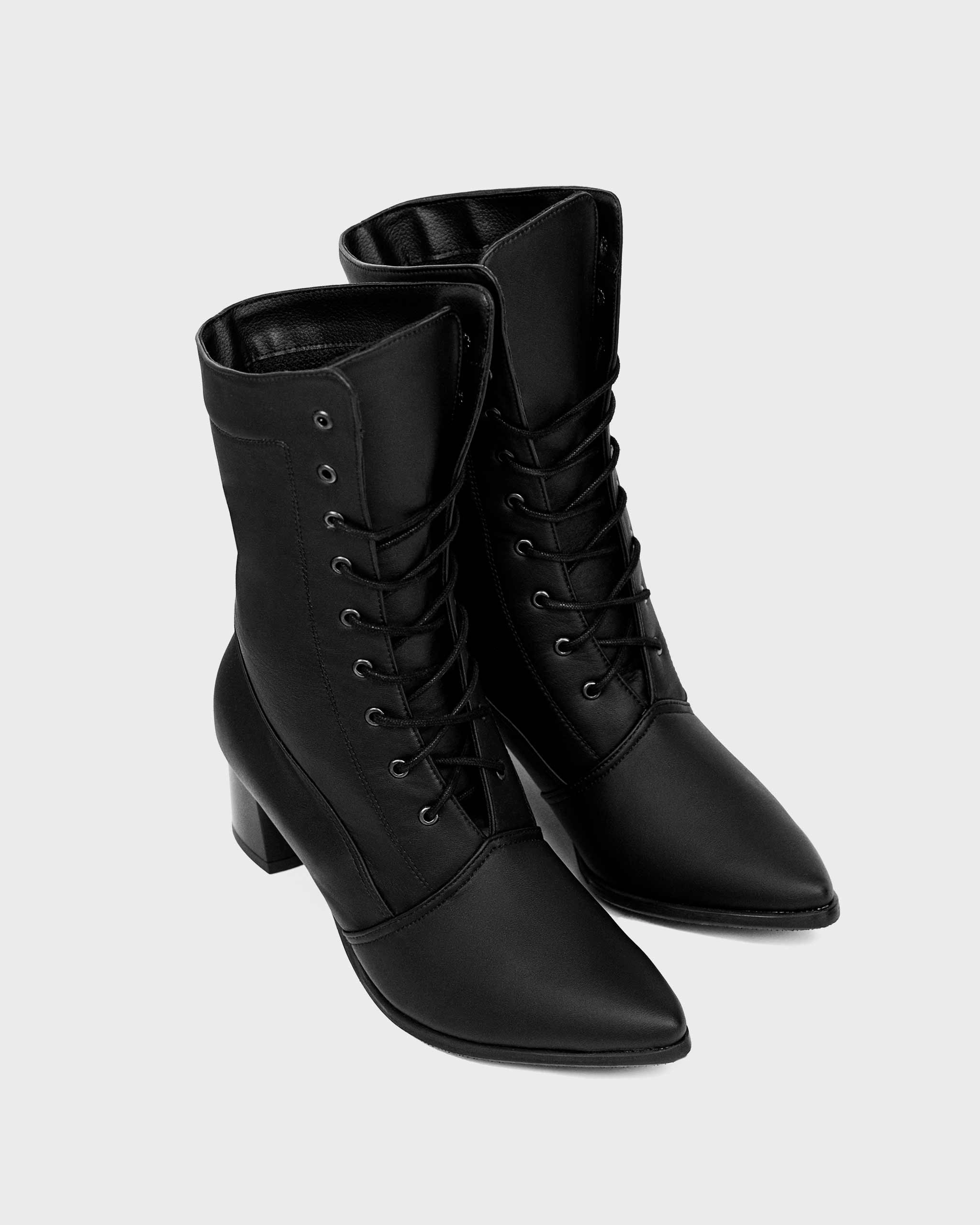 Desserto Cactus Leather Vegan Ankle Boots | Black