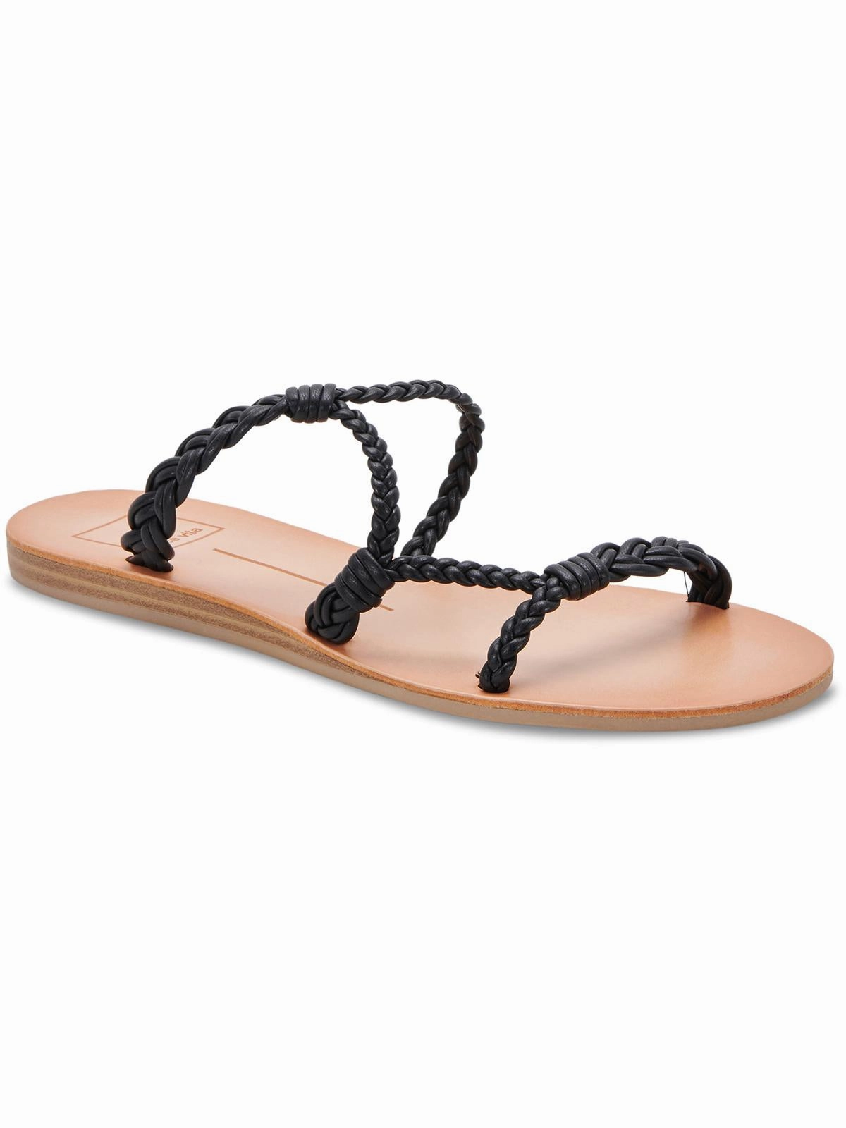 Dion Womens Braided Slip On Strappy Sandals