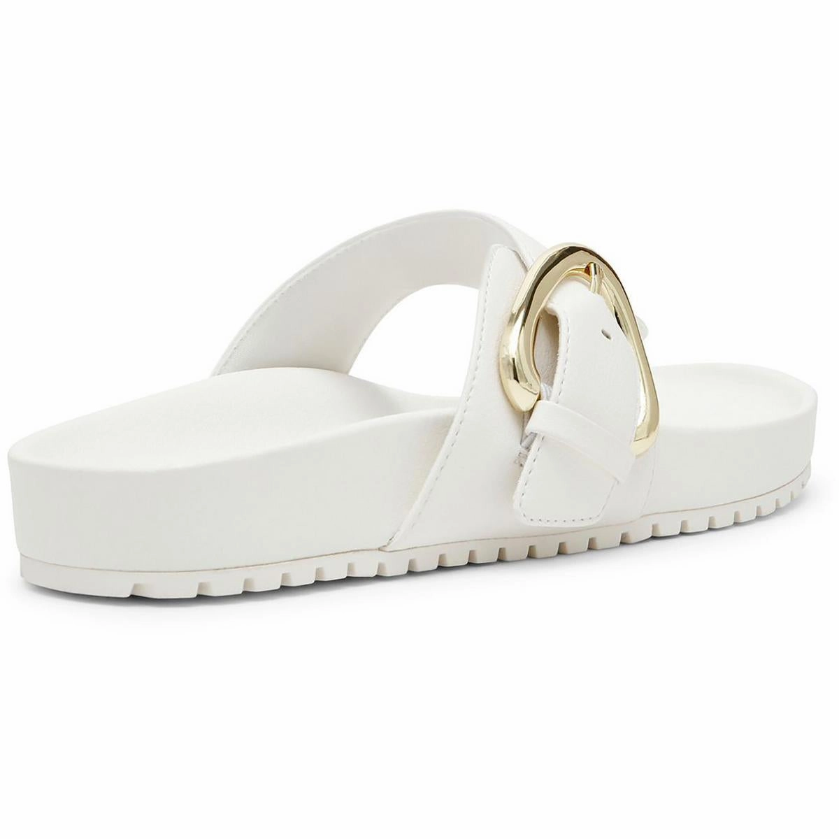 Dori Womens Faux Leather Slide Thong Sandals
