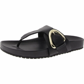 Dori Womens Faux Leather Slide Thong Sandals
