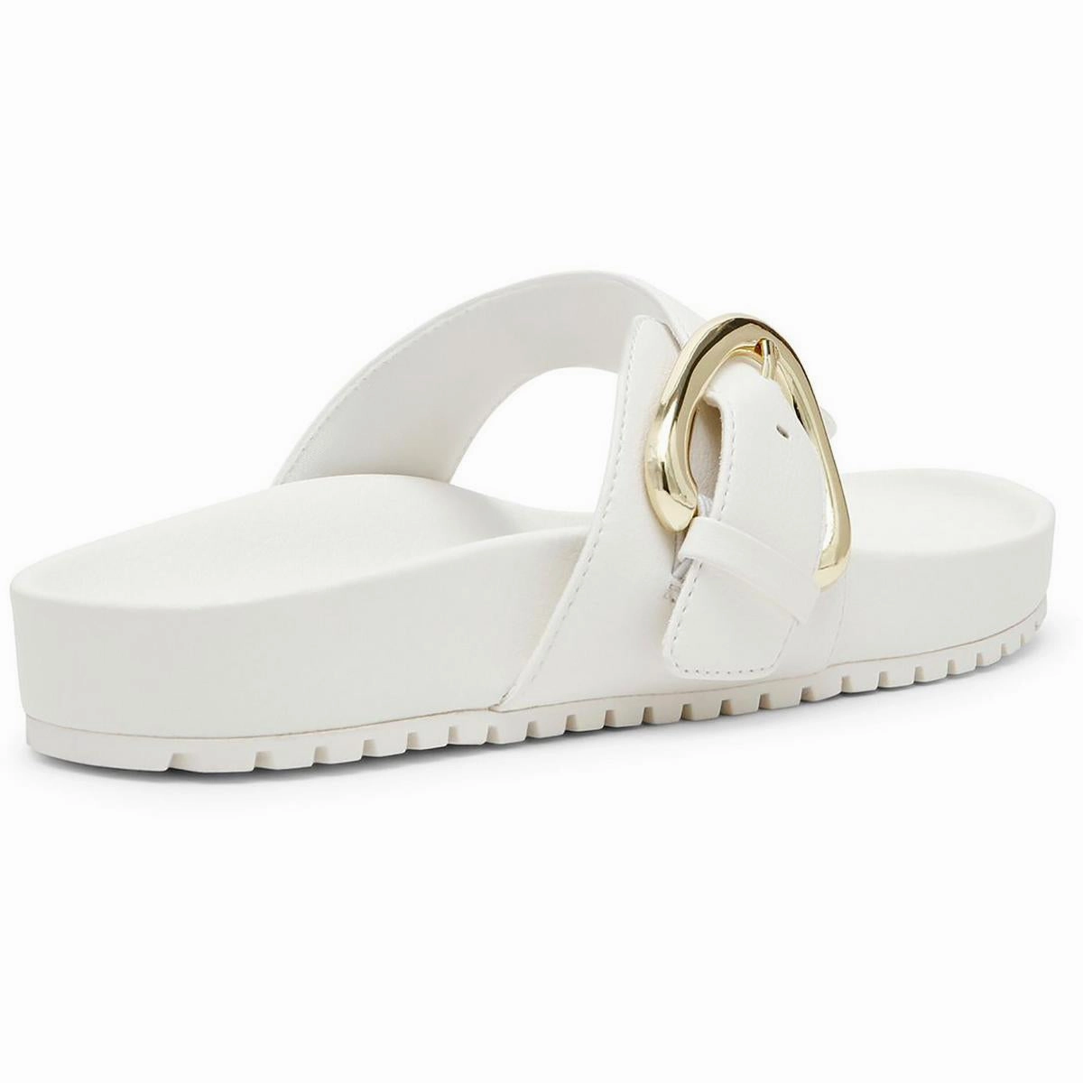 Dori Womens Faux Leather Slide Thong Sandals