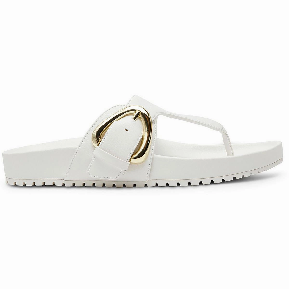 Dori Womens Faux Leather Slide Thong Sandals