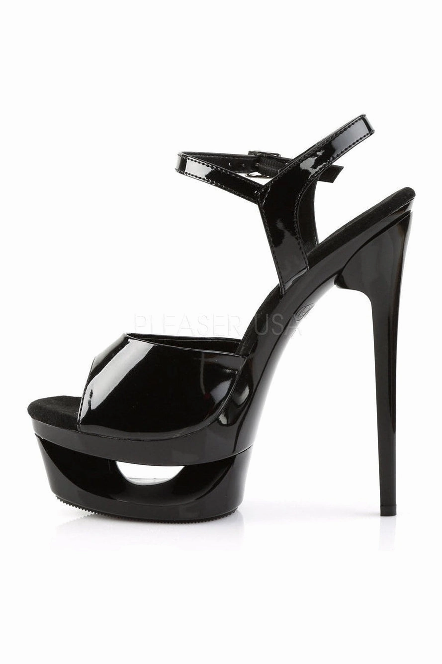 ECLIPSE-609 Platform Sandal  | Black Patent