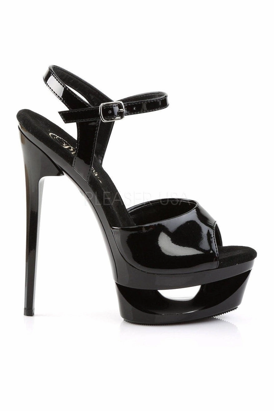 ECLIPSE-609 Platform Sandal  | Black Patent