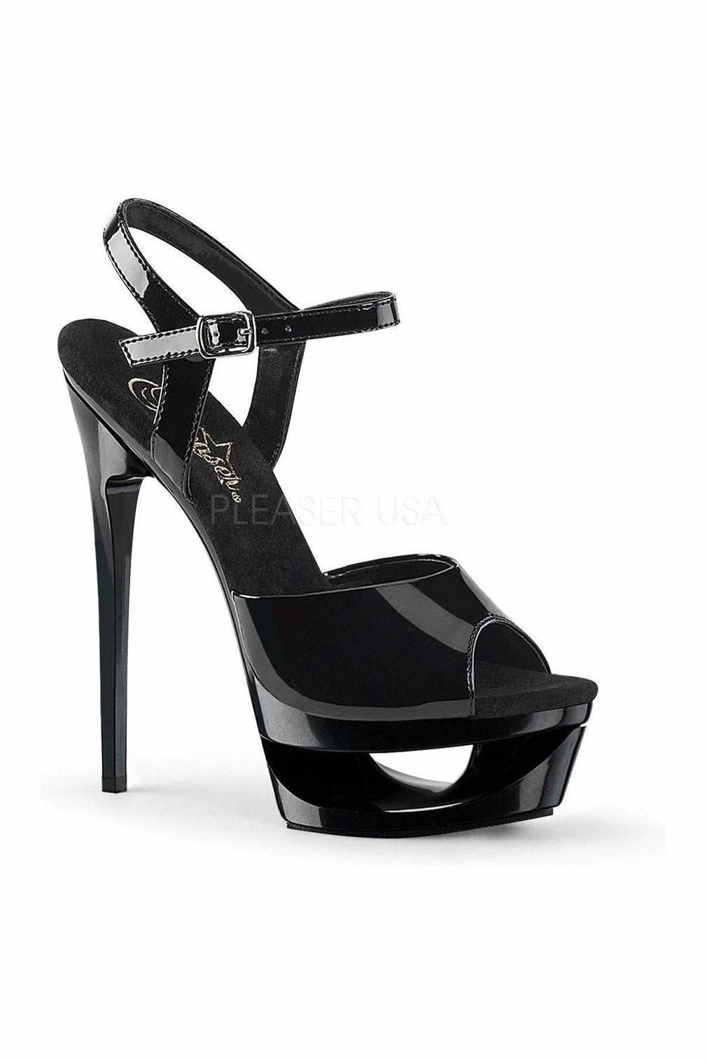 ECLIPSE-609 Platform Sandal  | Black Patent