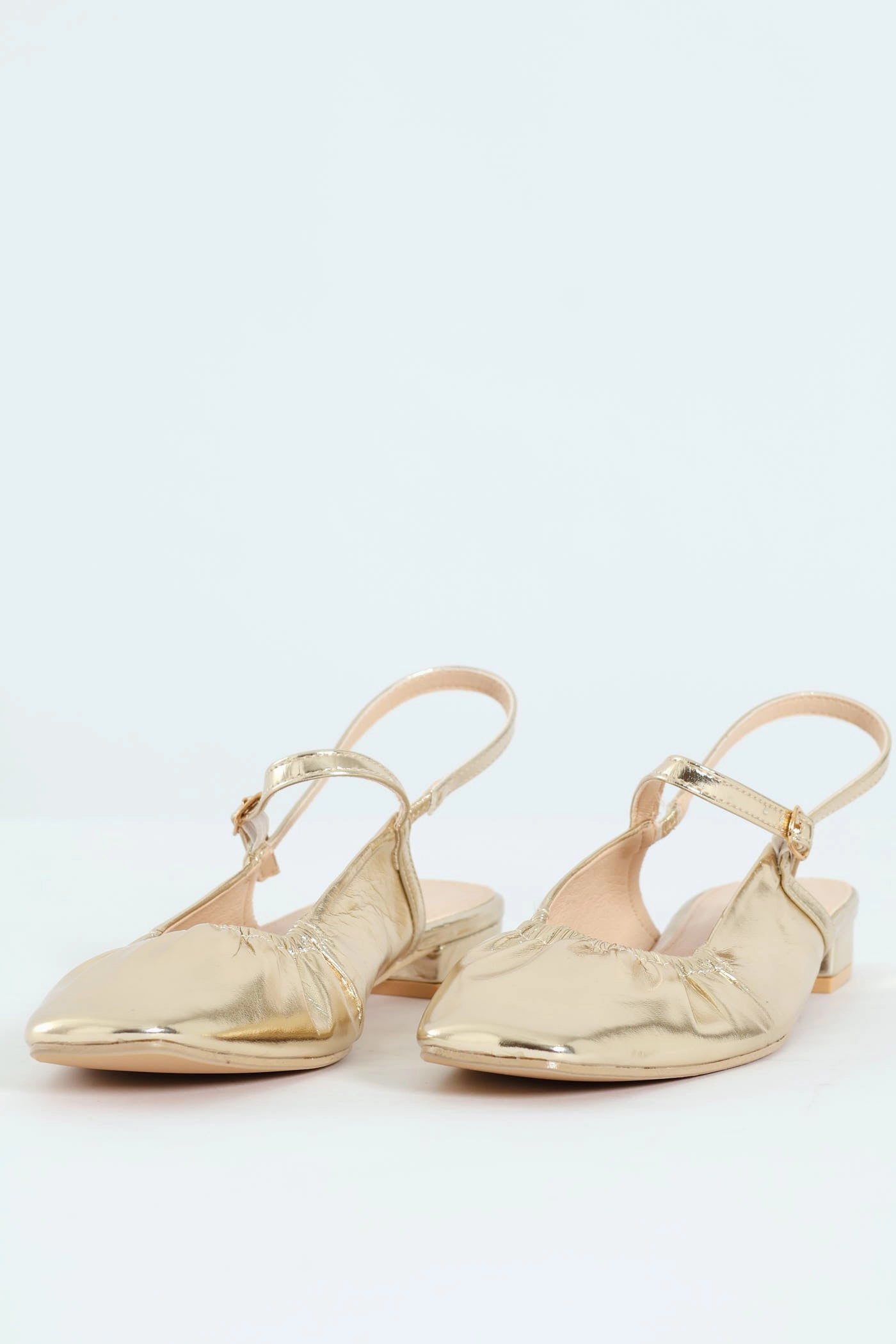 Elasticated Slingback Pump - Gold