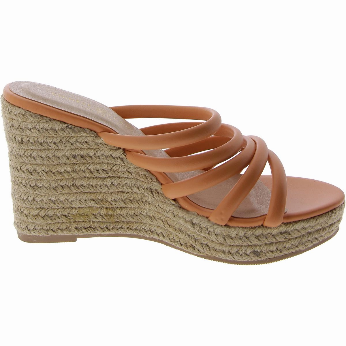 Eleana Womens Faux Leather Slides Espadrilles