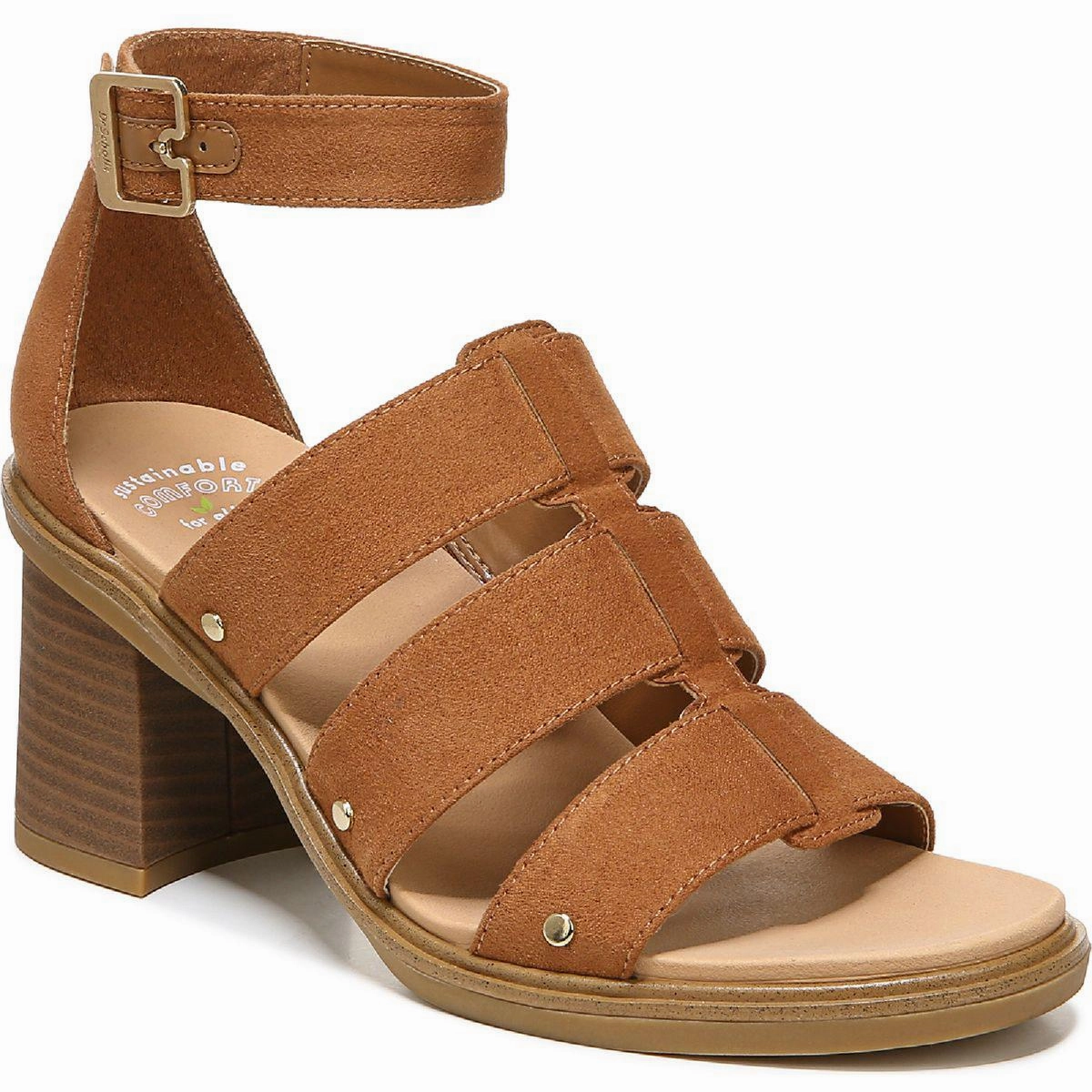 Eleanor Womens Faux Suede Ankle Strap Heels