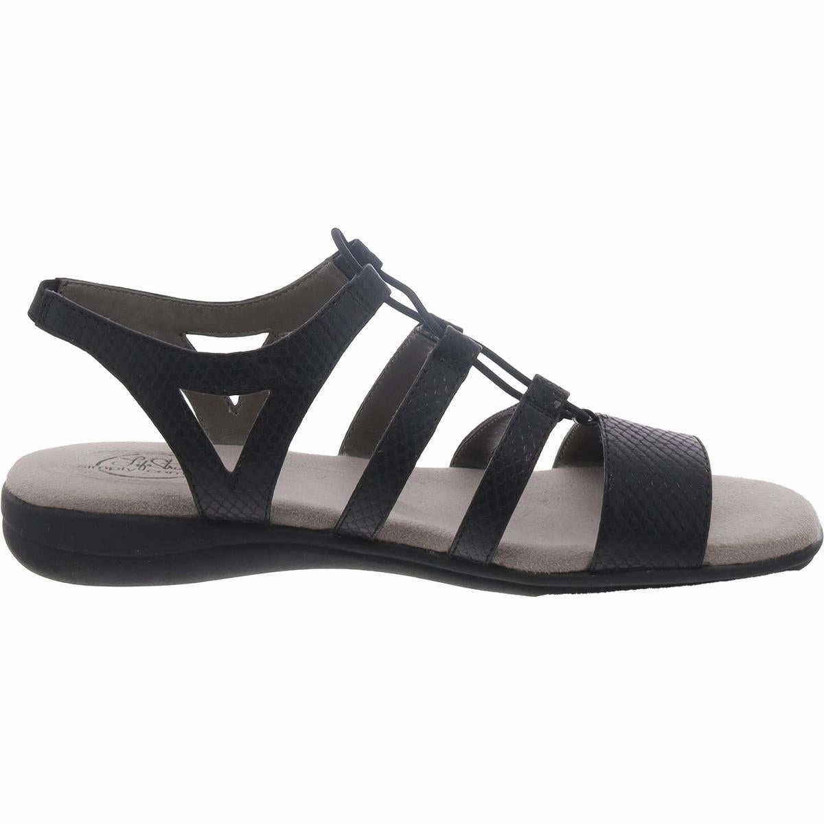 Eleanora Womens Faux Leather Snake Print Wedge Sandals
