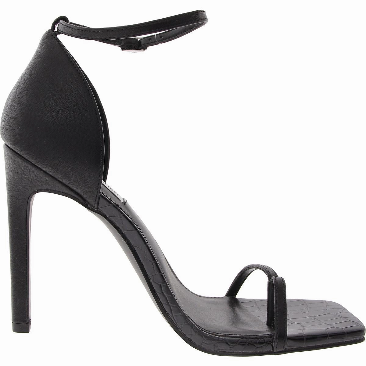 Electra Womens Embossed Faux Leather Ankle Strap
