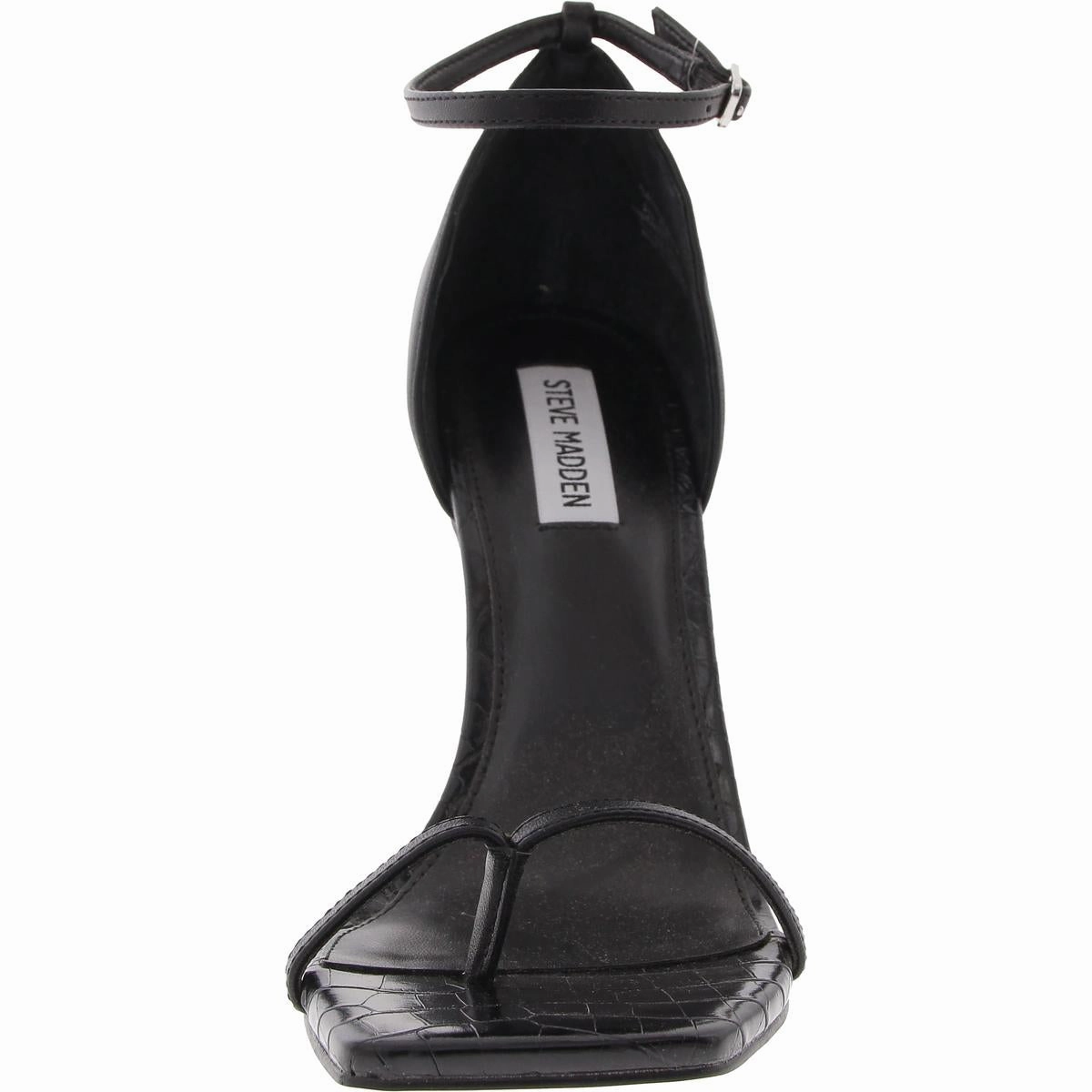 Electra Womens Embossed Faux Leather Ankle Strap