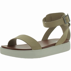 Ellen Womens Faux Leather Open Toe Platform Sandals