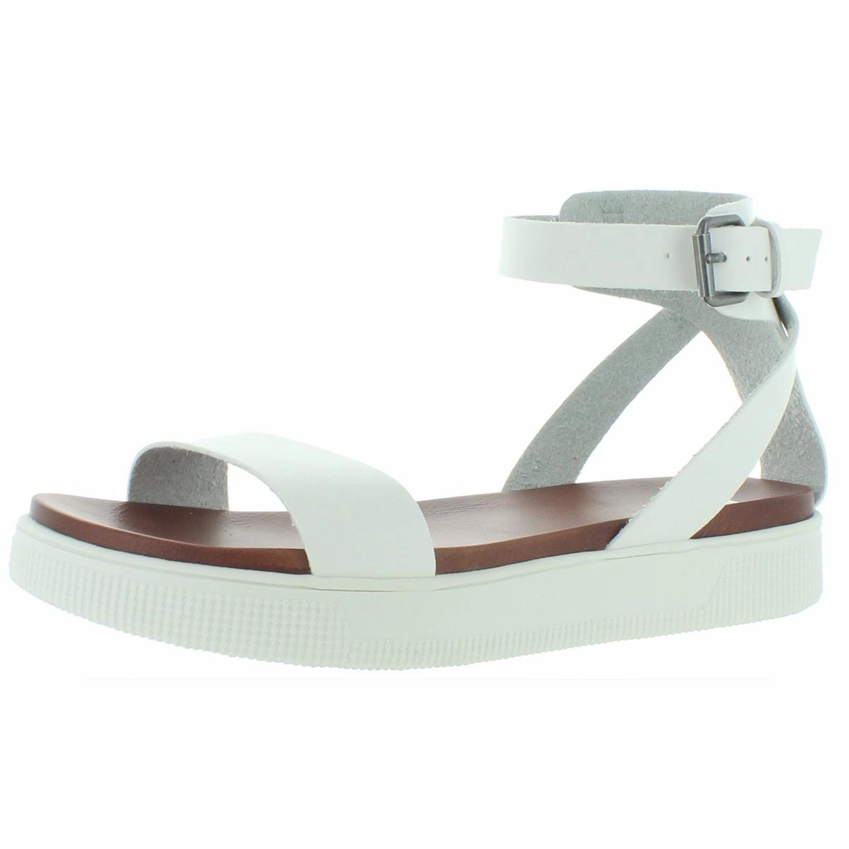 Ellen Womens Faux Leather Open Toe Platform Sandals