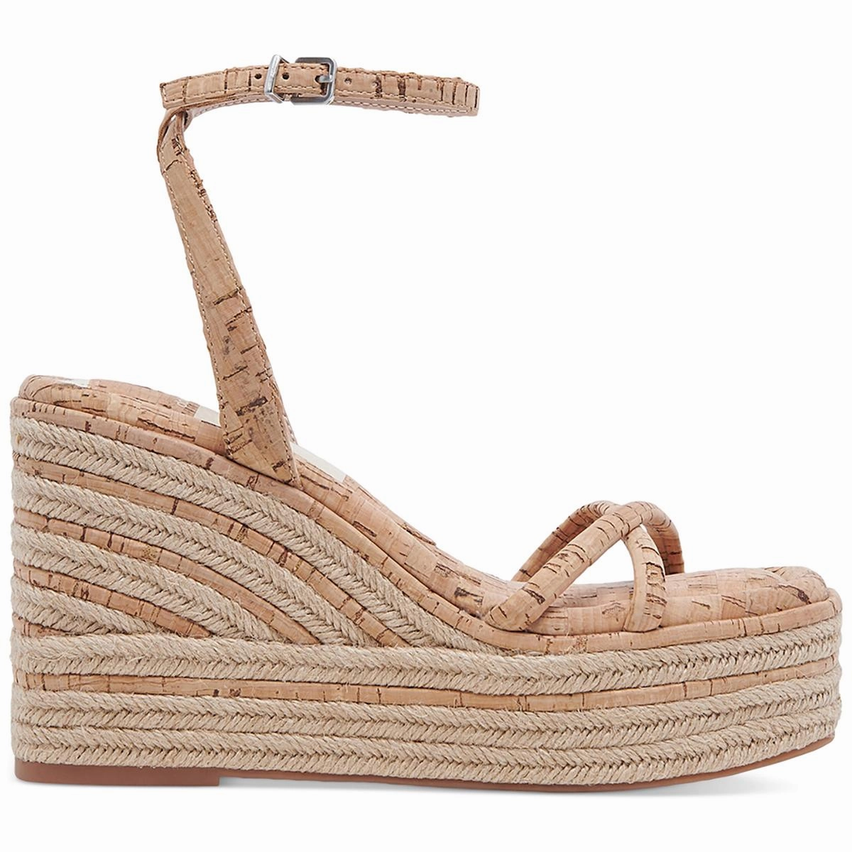 Elvia Womens Ankle Strap Slip On Wedge Sandals