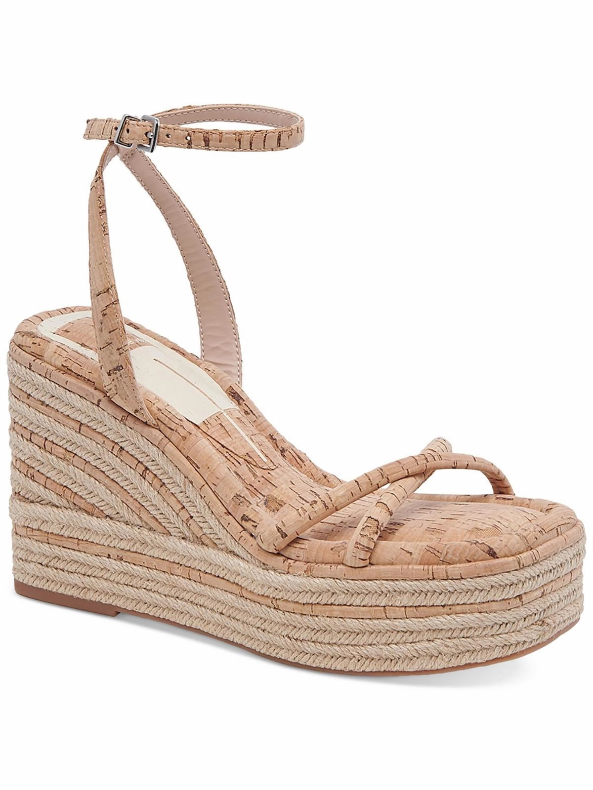 Elvia Womens Ankle Strap Slip On Wedge Sandals