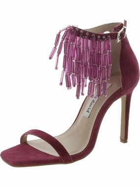 Enrich Womens Suede Ankle Strap Heels