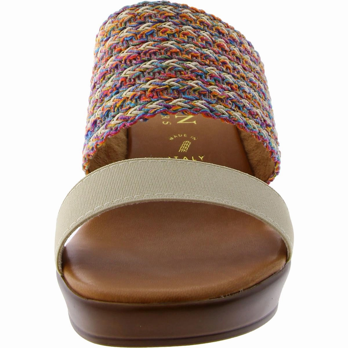 Erase Womens Faux Leather Metallic Wedge Sandals