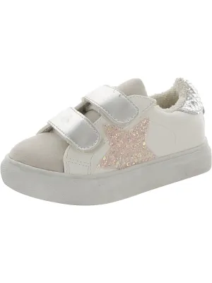 Ezume Girls Faux Leather Metallic Casual and Fashion Sneakers