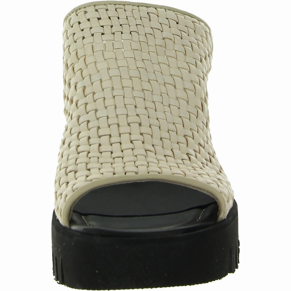 Fayth Womens Leather Slip-On Mule Sandals